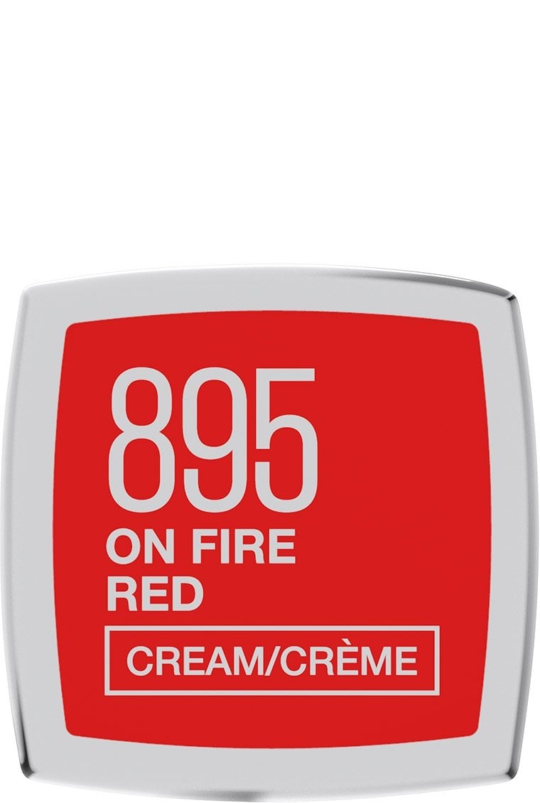 Color Sensational® The Creams Cream Finish Lipstick Makeup On Fire Red - Image 4