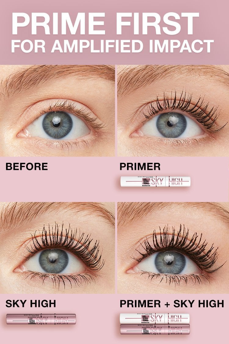 Lash Sensational Sky High® Tinted Primer Mascara Makeup Soft Black - Image 4