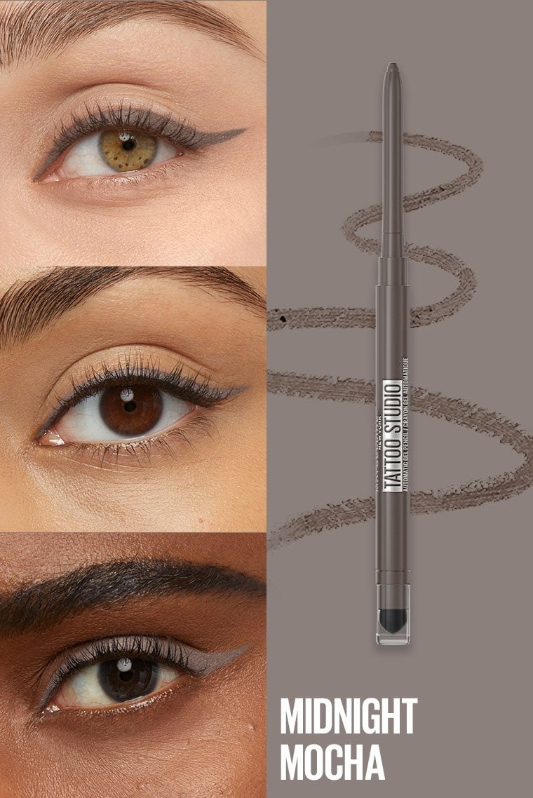 TATTOO STUDIO® AUTOMATIC GEL PENCIL EYELINER EYE MAKEUP Midnight Mocha - Image 3
